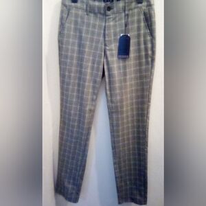 The Original Ben Sherman Slim Fit Stretch Gray Plaid Dress Pants Size 30x32